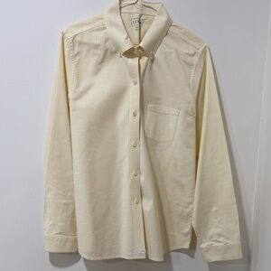 L.L. Bean Yellow Striped Button-Up Blouse